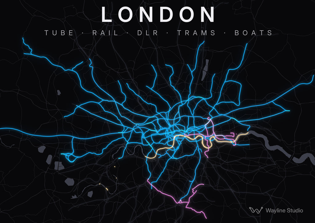 london transit map poster by Wayline Studio