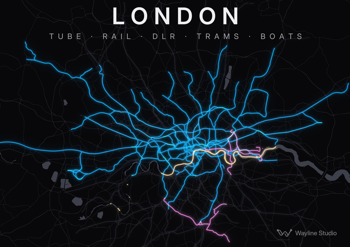 london transit map poster by Wayline Studio