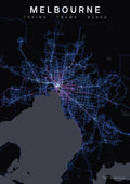 melbourne transit map poster by Wayline Studio